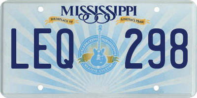 MS license plate LEQ298