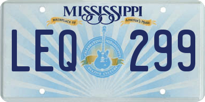 MS license plate LEQ299