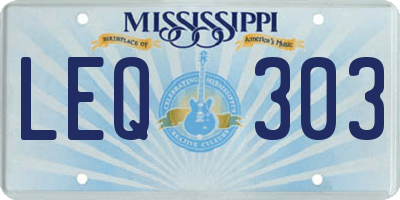 MS license plate LEQ303