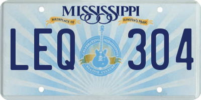 MS license plate LEQ304