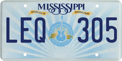 MS license plate LEQ305