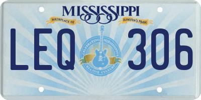 MS license plate LEQ306