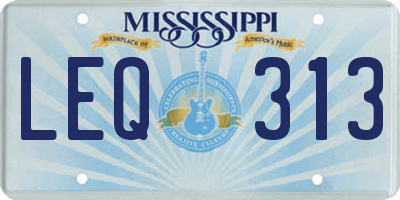 MS license plate LEQ313