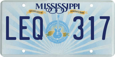 MS license plate LEQ317