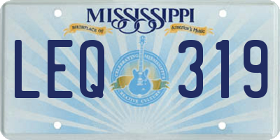 MS license plate LEQ319
