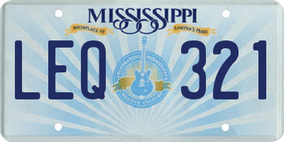 MS license plate LEQ321