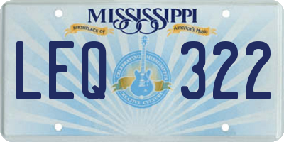 MS license plate LEQ322