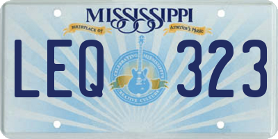 MS license plate LEQ323