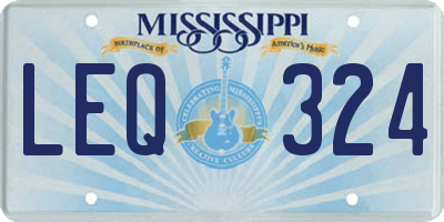 MS license plate LEQ324