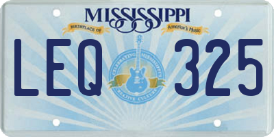 MS license plate LEQ325