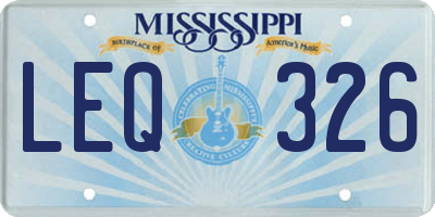 MS license plate LEQ326