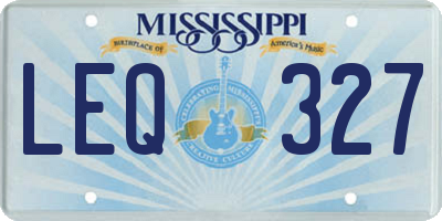 MS license plate LEQ327