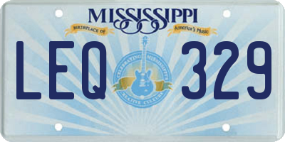 MS license plate LEQ329