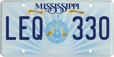 MS license plate LEQ330
