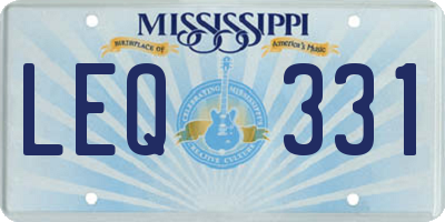 MS license plate LEQ331