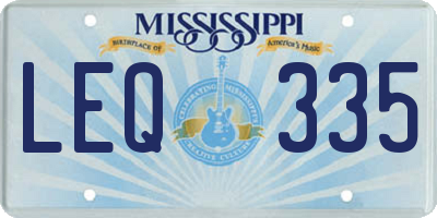 MS license plate LEQ335