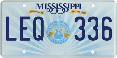MS license plate LEQ336