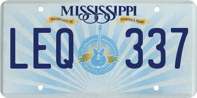 MS license plate LEQ337