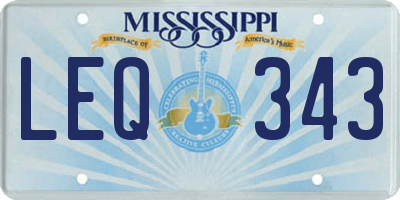 MS license plate LEQ343