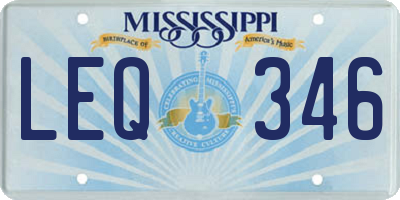 MS license plate LEQ346