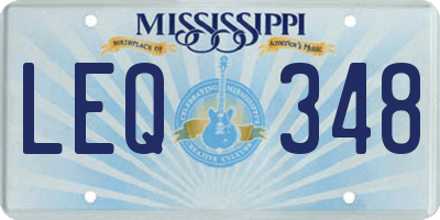 MS license plate LEQ348