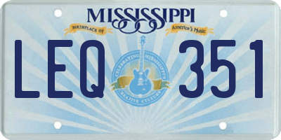 MS license plate LEQ351
