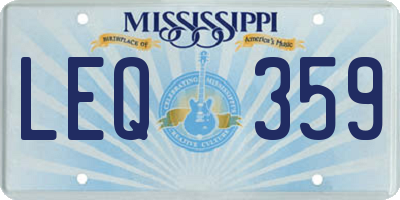 MS license plate LEQ359