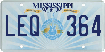 MS license plate LEQ364