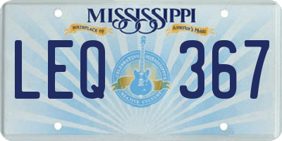 MS license plate LEQ367