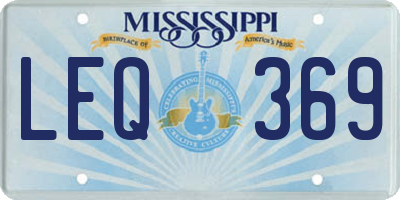 MS license plate LEQ369