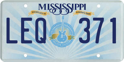 MS license plate LEQ371