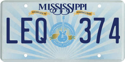 MS license plate LEQ374