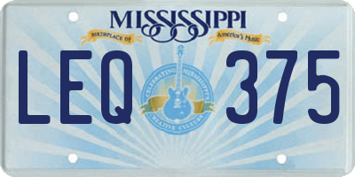 MS license plate LEQ375