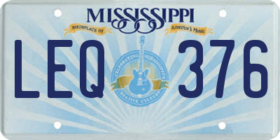 MS license plate LEQ376
