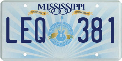 MS license plate LEQ381