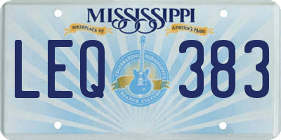 MS license plate LEQ383