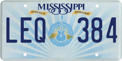 MS license plate LEQ384