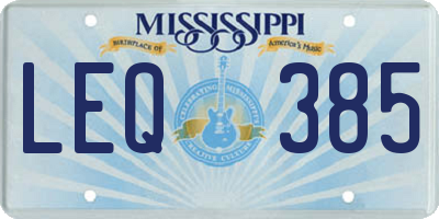 MS license plate LEQ385