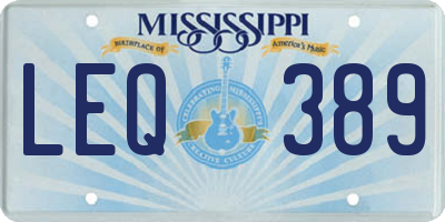 MS license plate LEQ389