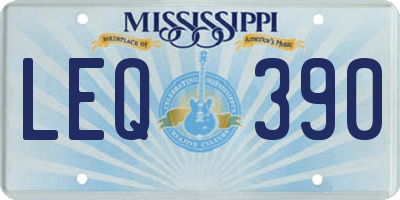 MS license plate LEQ390