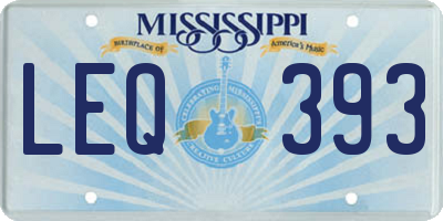 MS license plate LEQ393