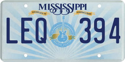MS license plate LEQ394