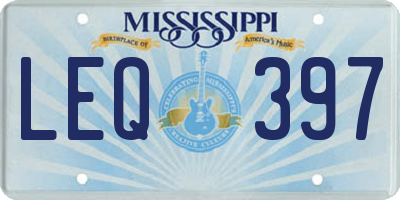 MS license plate LEQ397