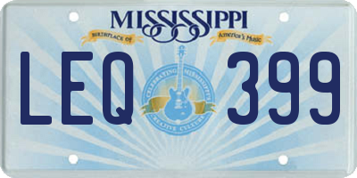 MS license plate LEQ399