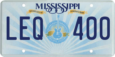 MS license plate LEQ400