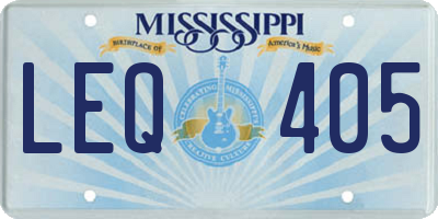 MS license plate LEQ405