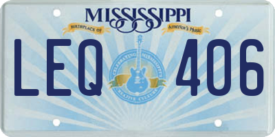 MS license plate LEQ406