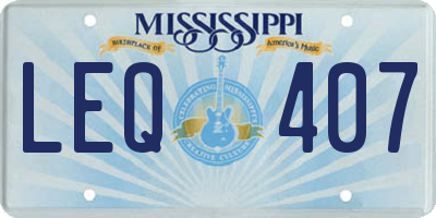 MS license plate LEQ407