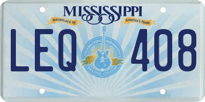 MS license plate LEQ408