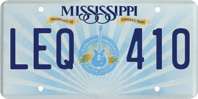 MS license plate LEQ410